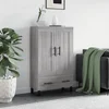 Visoka komoda siva boja hrasta 69,5x31x115 cm konstruirano drvo