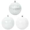 Set božićnih kuglica XL 15 pcs Bijelo Plastika