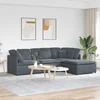 Modularna sofa s podnožjem i jastucima, baršunasta tamno siva
