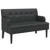 Vidaxl Klop z naslonjalom črne barve 112x65,5x75 cm umetno usnje