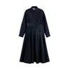 TOMMY HILFIGER Dolga srajca temno modra