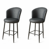 HANAH HOME Set 2 barske stolice Uras Anthracite Black
