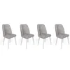 Hanah Home Set 4 trpezarijske stolice Alfa Sivo-Beli