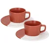 ANDREA FONTEBASSO 2-delni set skodelic za črno kavo s podstavkom Rice, porcelan, 90 ml
