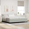 LED Box Spring Krevet Svijetlo siva 200 x 200 cm Baršun