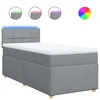Vidaxl Box spring postelja z vzmetnico svetlo siva 90x190 cm blago