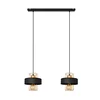 LED luster na sajli VOLTA 2xE27/15W/230V crna/roze zlato