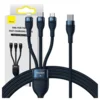 BASEUS Kabel Flash Series II USB C - Micro/Light/USB C 3v1 100W 1,5 m moder CASS030203