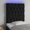 LED uzglavlje crno 80x7x118/128 cm baršunasto