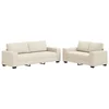 Sofa 2 pcs Bež 221 x 80 x 82 cm Platnasta tkanina