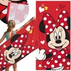 Disney Miška Minnie Rdeča, HITRO SUŠEČA brisača za plažo, kopalna brisača, 100% BOMBAŽ 70x140 cm OEKO-TEX