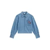 WE Fashion Bluza moder denim / pueblo / češnjevo rdeča
