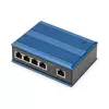 Industrial 4-Port Gigabit PoE Switch + 1 uplink DIN rail, extended temp. range