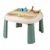 Stôl na vodu a piesok Water&Sand Table Life Smoby s otvorom pre slnečník a dvojitý kryt s loďkou formičkami a náradím s UV filtrom od 18 mes - model 2025 SM840111