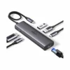 UGREEN USB Hub 6 in 1 USB-C, USB, HDMI, Ethernet Hub sivi