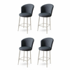 HANAH HOME Set 4 barske stolice Alte Anthracite Chrome