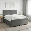 vidaXL Postelja boxspring z vzmetnico Temno siva 180 x 200 cm Blago