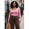 Trendyol Curve Ženska bluza Tbbaw26Af00133, Roze