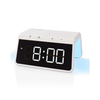 Nedis WCACQ30WT - Budilnik sa LCD ekranom i bežičnim punjačem 15W/5V, bela