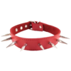 ROUGE Leather Spiked Collar with 1 inch Spikes Red