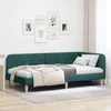 vidaXL Kotna postelja z vzglavjem Temno zelena 100 x 200 cm blago