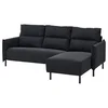 MANNARP Sofa trosed s lenjivcem, Saxemara crno-plava