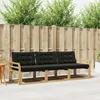 Set vanjskih sofa s jastukom 3 pcs Bijela i crna