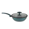 Nelepljiva aluminijasta ponev wok Sea Line s stekleno pokrovko 28cm 54488