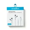 Žične slušalice / žične bubice za iPhone 7-14, Lightning, 1,2 m, mikrofon, bele. HiFi,.