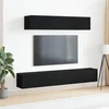 Set TV komoda Zidne 4 pcs Crni hrast Konstruirano drvo