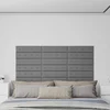 Zidna uzglavlja 12 pcs Sivi 60 x 15 cm Lažna koža