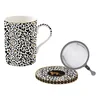 Atmosphere Savana mug provided with with lid and infuser, porcelain,