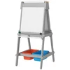 Homestar Otroški stojalo 3v1 obojestranska kredna in bela tabla 51x50x108 cm siva