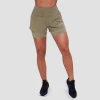GymBeam Women‘s Pulse Running shorts 2in1 Vetiver