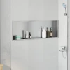 vidaXL Tuš niša srebrna 90 x 30 x 9.5 cm Nerjaveče jeklo