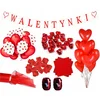 Valentinov set, baloni v obliki srca, transparent