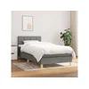 Den Box spring postelja z vzmetnico temno siva 100x200 cm blago