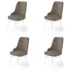Hanah Home Set stolica Pare, 46x94x46 cm, 4 komada, Belo-smeđe