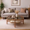 Hanah Home klub sto Olimpus 90, 90 cm, orah / beli mermer