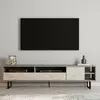 HANAH HOME TV polica Luga Grey Travertine
