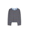 Bershka Majica svetlo modra/temno rjava