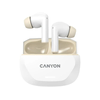 CANYON Slušalice HEXAGON 7 TWS ANC+ENC Wireless Charge White Beige