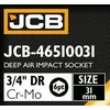 JCB UDARNI KOLIK HL ? OKROG 3/4 Cr-Mo 6-kotni 31mm OREHOV KLJUČ