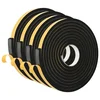 Vidaxl Samolepilni pena trak 4 szt. Črna 20mm x 5m CR pena