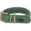 Trixie ovratnica za pse Pure usnjena M-L 39-46 cm/35 mm sivo zelena