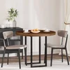 Vidaxl Nepremična površina Temno rjava O 90 x 4 cm Trda hrastovina