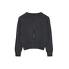 Trendyol Dark Gray Basic Buttoned Knitwear Cardigan
