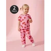 Sinsay - Pamučne Barrel Pantalone sa Printom Paradajza, 2 kom - krem