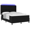 LED Box Spring Krevet s uzglavljem Crna 160 x 200 cm tkanina