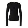Womens crossed cutout with long sleeves black